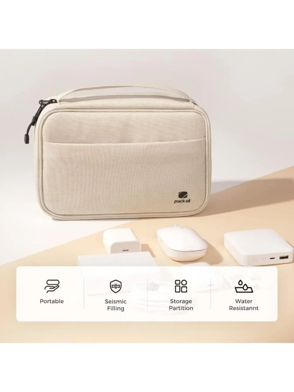Large Capacity Electronic Organizer Bag - Shockproof Travel Case for Cables